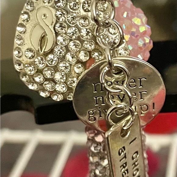 Handmade Pink & Silver Bling Beaded Pen | Rhinestone Charm Pen - Picture 10 of 14